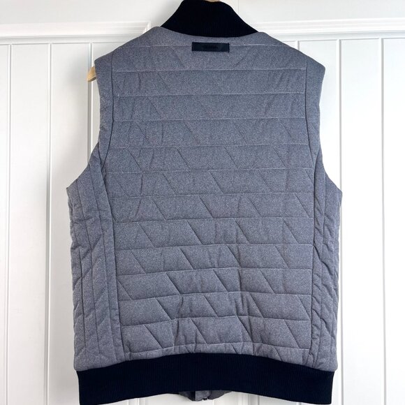 Calvin Klein Puffer Vest Men’s Medium Grey Full Zip Winter Outerwear Bomber - Picture 2 of 8